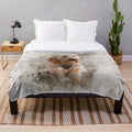 Soft and cuddly cockapoo-themed plush blanket with a watercolor effect design