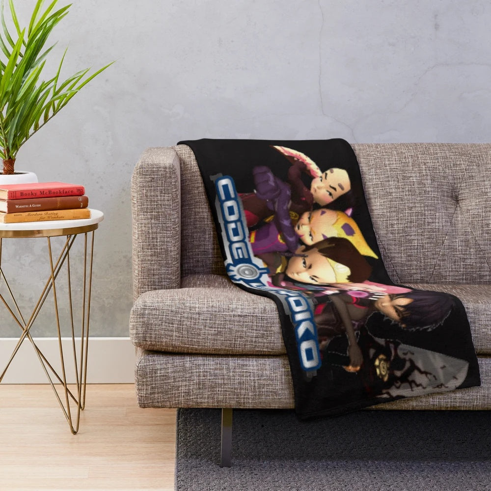 Code Lyoko themed plush blanket with iconic characters