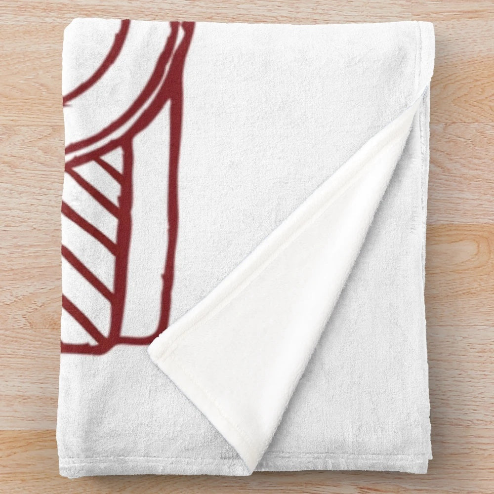 Cozy plush blanket featuring a coffee and camera line art design for coffee and photography enthusiasts