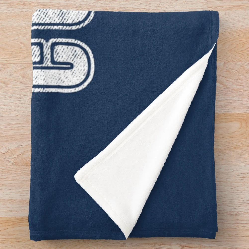 Cozy plush blanket with a vintage curling and coffee design