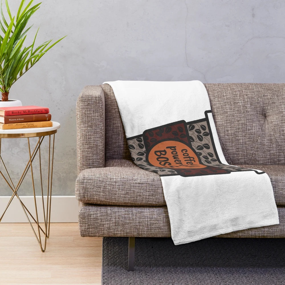 Coffee Boss Plush Blanket for Coffee Lovers and Office Decor