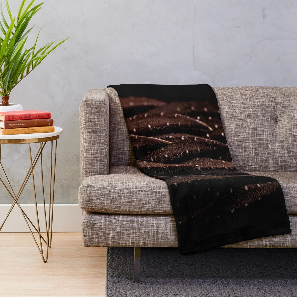 Coffee brown cactus plush blanket