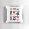 Soft, plush pillow designed with a coffee cup print, perfect for adding a touch of warmth and comfort to any kitchen or living space.