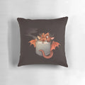 Soft, plush coffee dragon pillow with a whimsical fantasy design