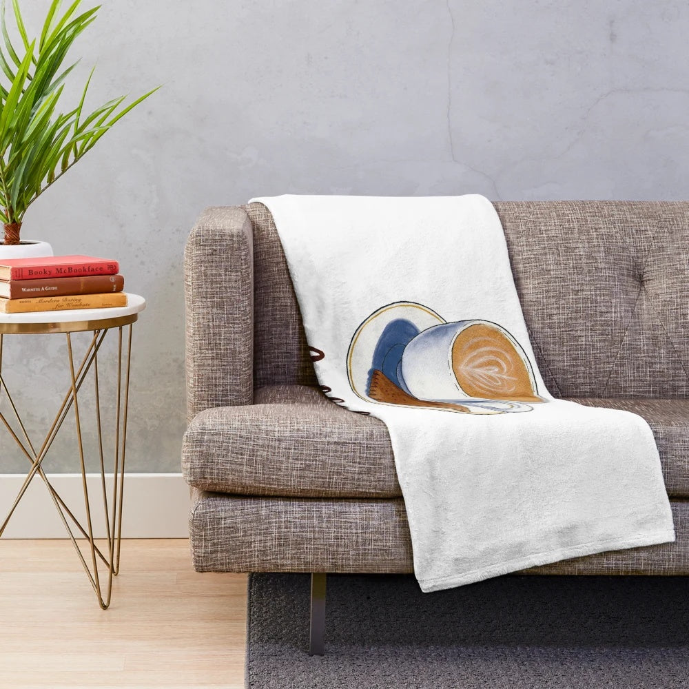 Cozy and soft plush blanket for coffee lovers