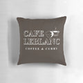A plush pillow featuring the Cafe Leblanc logo from the popular video game Persona 5