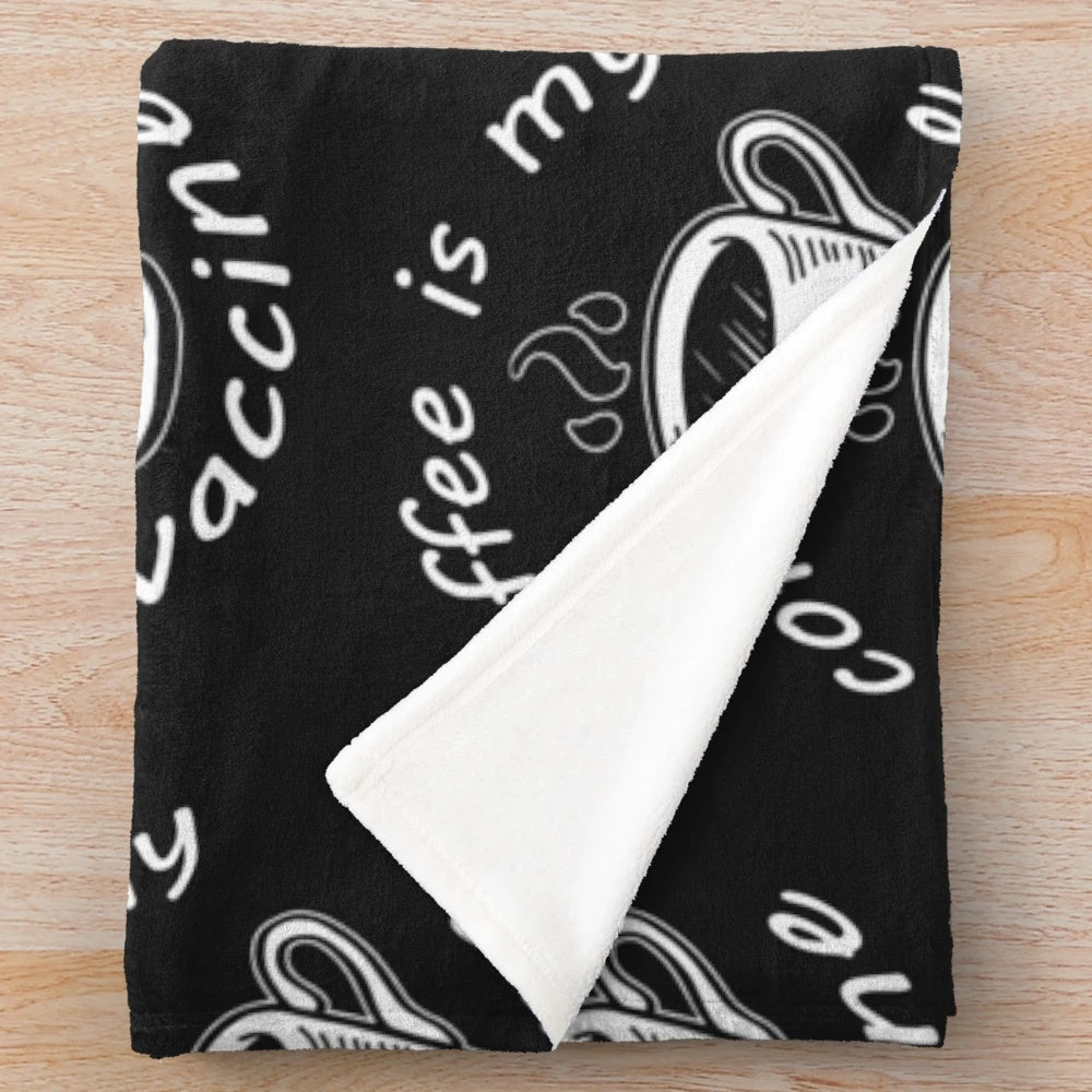Coffee themed plush blanket for coffee lovers