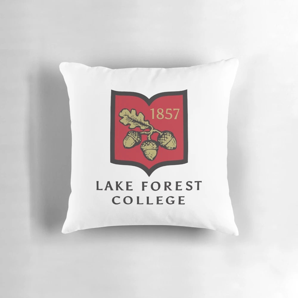 Soft, high-quality pillow featuring the Lake Forest College logo, perfect for college students and alumni.