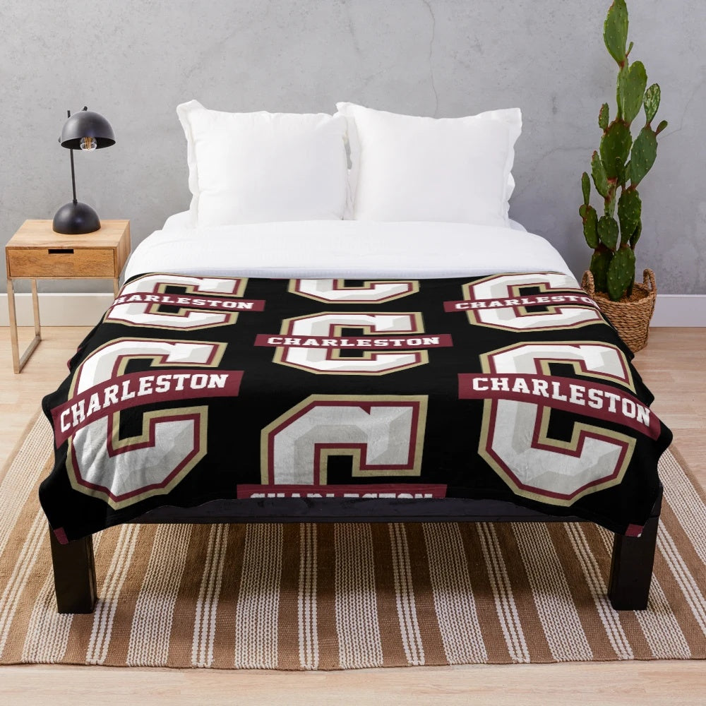 College of Charleston Cougars plush blanket featuring the team logo