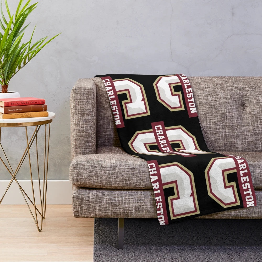 College of Charleston Cougars plush blanket featuring the team logo