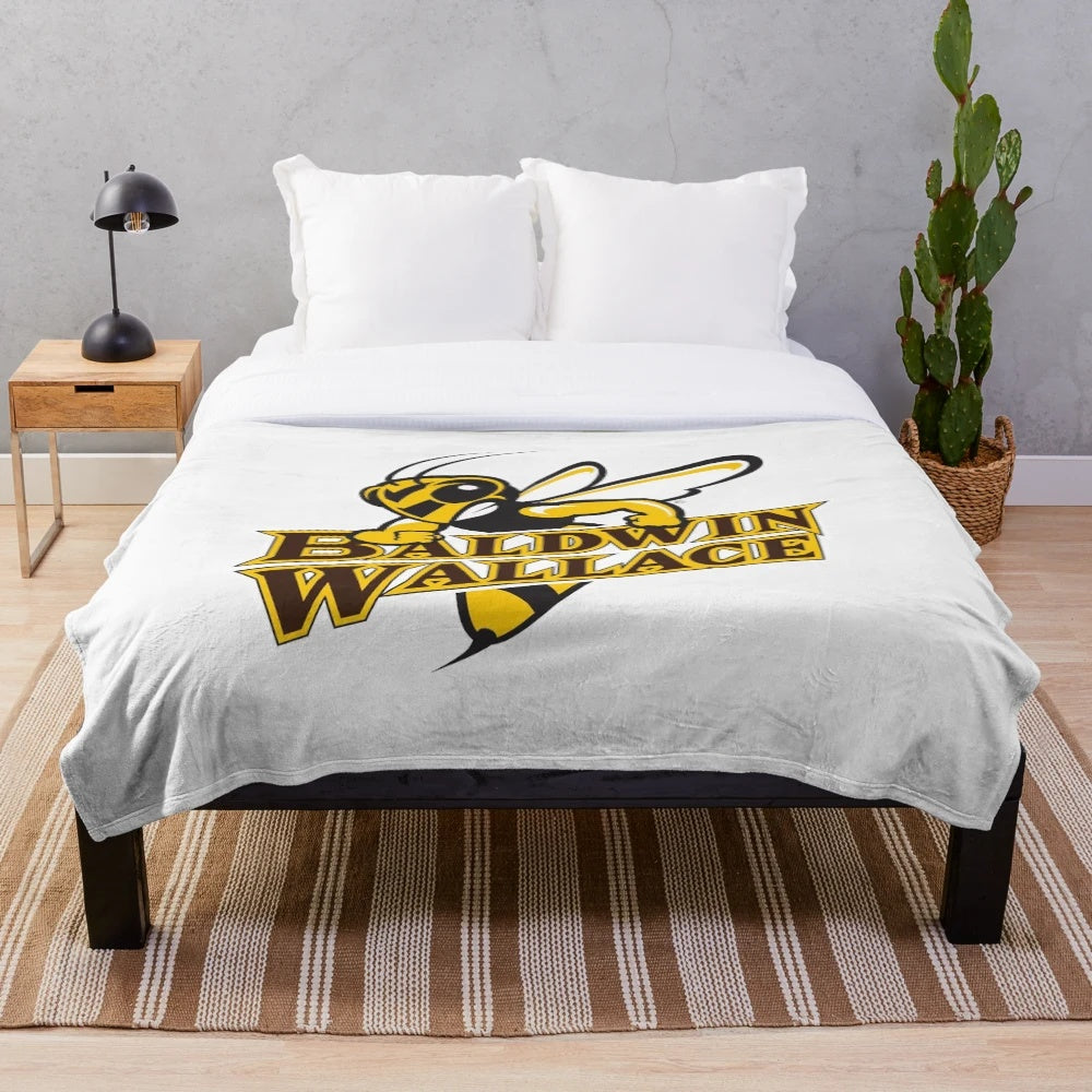 Baldwin Wallace University yellow jackets sports plush blanket