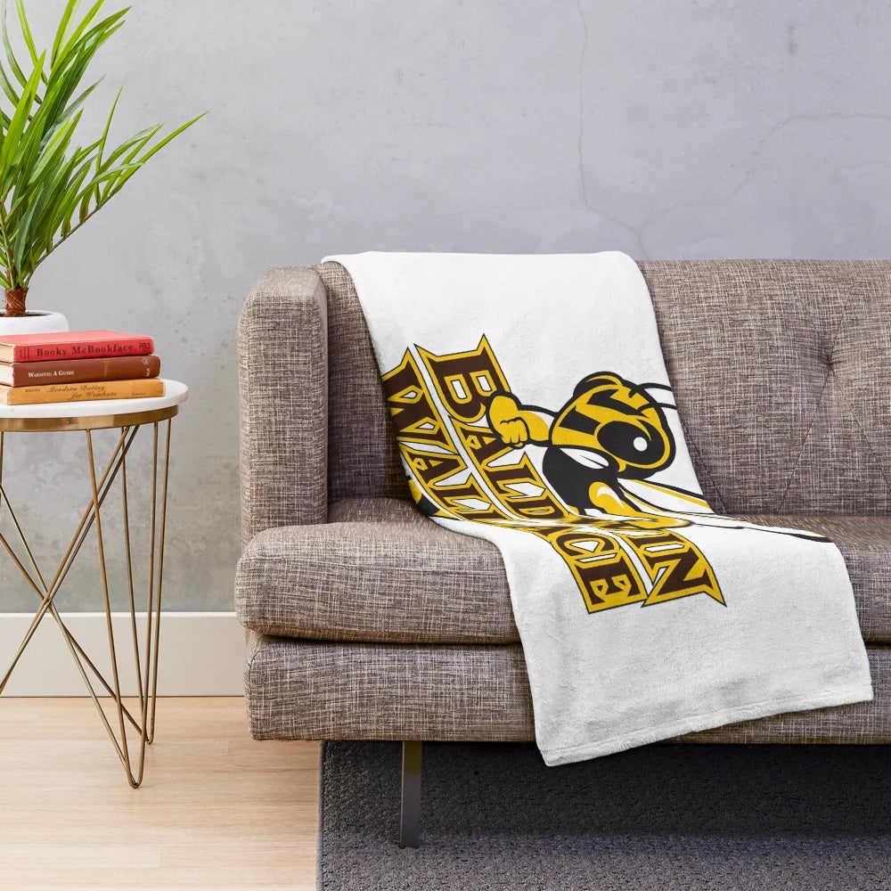 Baldwin Wallace University yellow jackets sports plush blanket