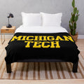 Michigan Tech-inspired plush blanket with college font design