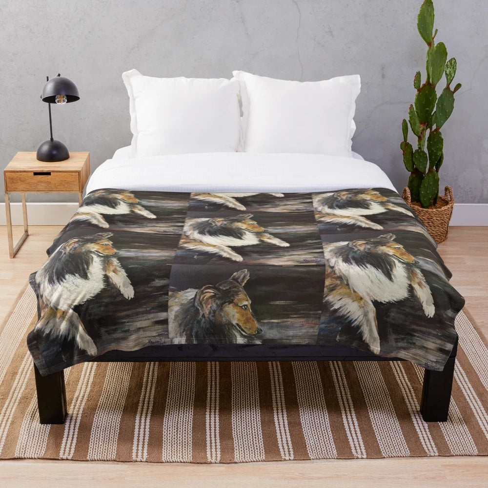 Gentle Collie Plush Blanket for Comfort and Style