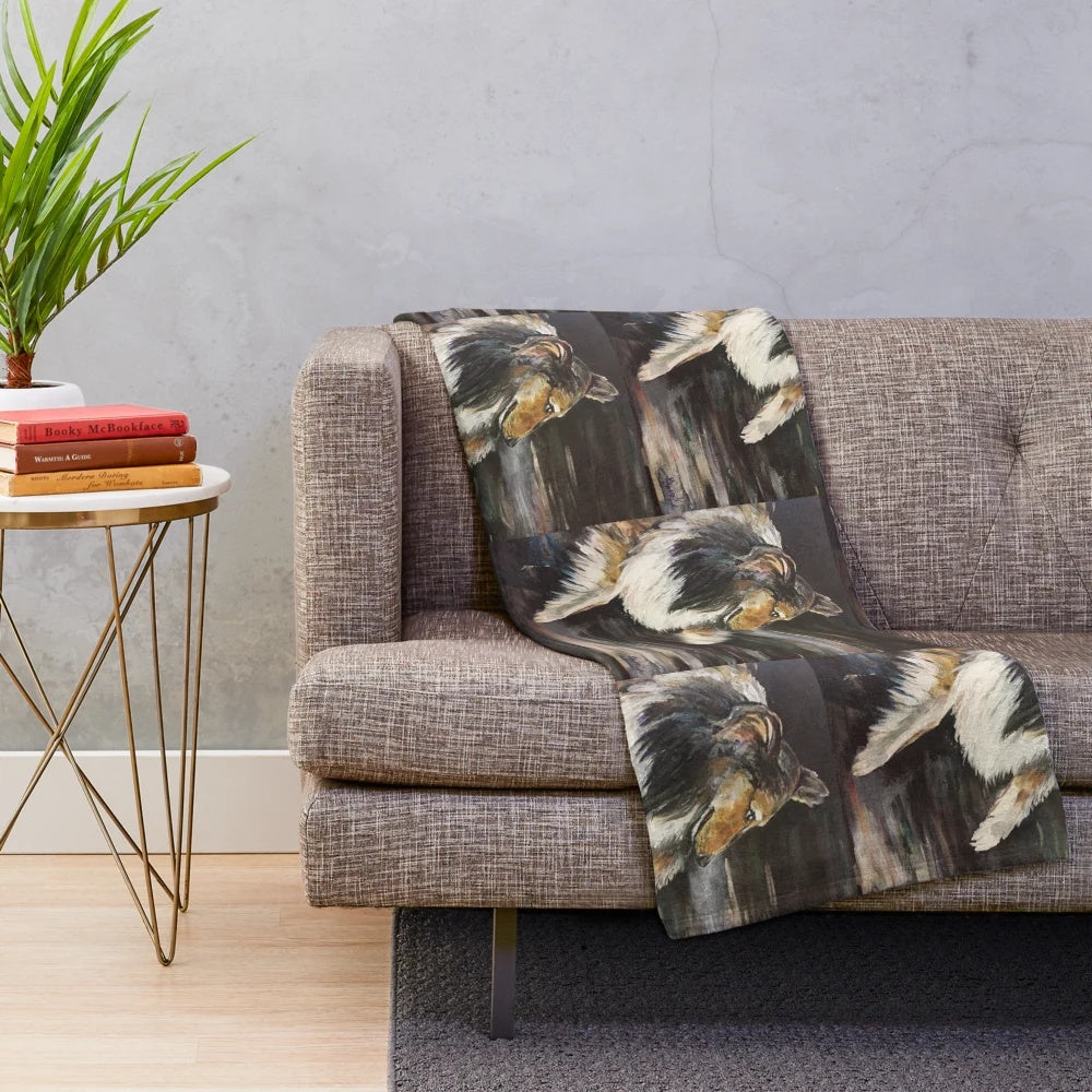 Gentle Collie Plush Blanket for Comfort and Style