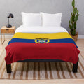 Colombia flag plush blanket with national emblem