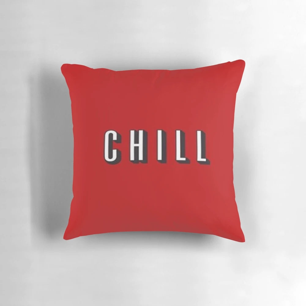 Colorful pillow with various words and designs for a relaxing and comfortable sleep experience