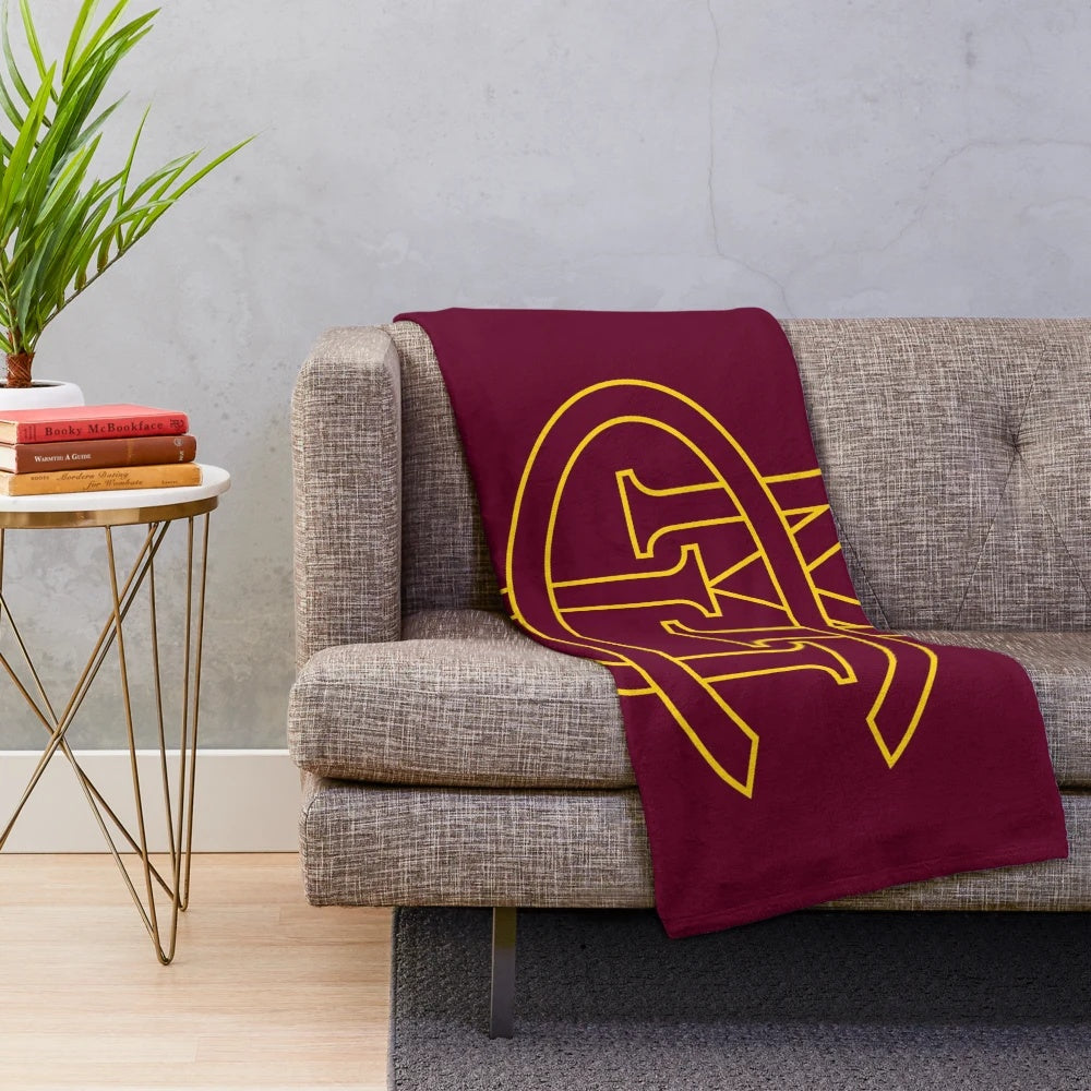 Colorado Mesa Maverick-themed plush blanket with university logo