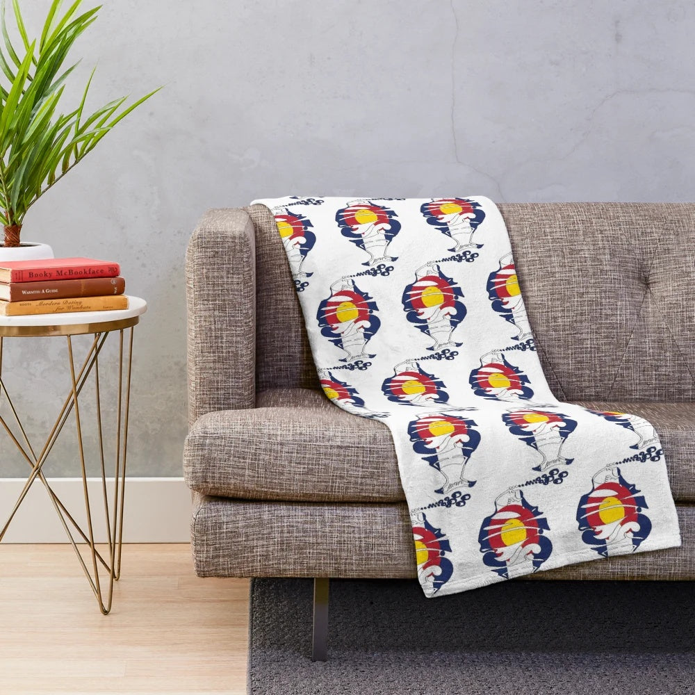 Colorado Phish plush blanket with phish band logo and Colorado design