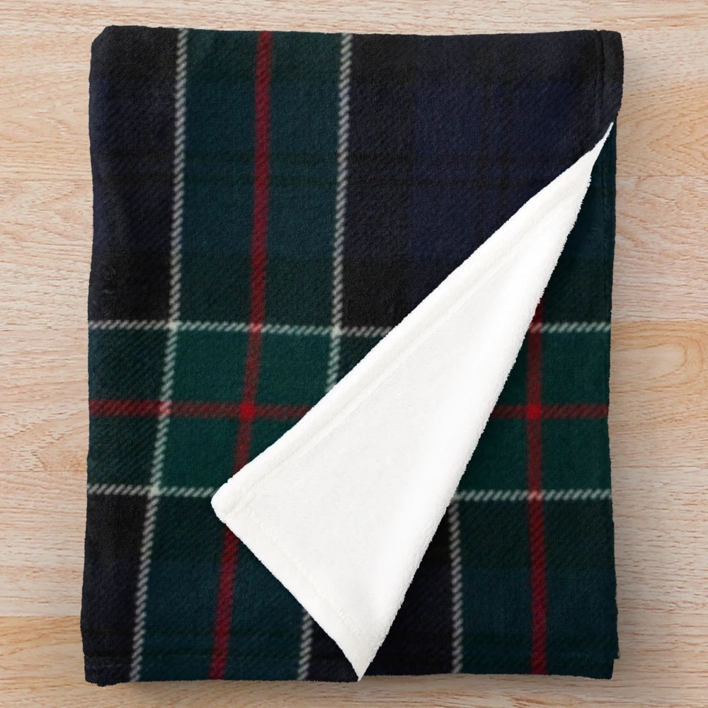Colquhoun Tartan Plush Blanket featuring a traditional Scottish clan pattern