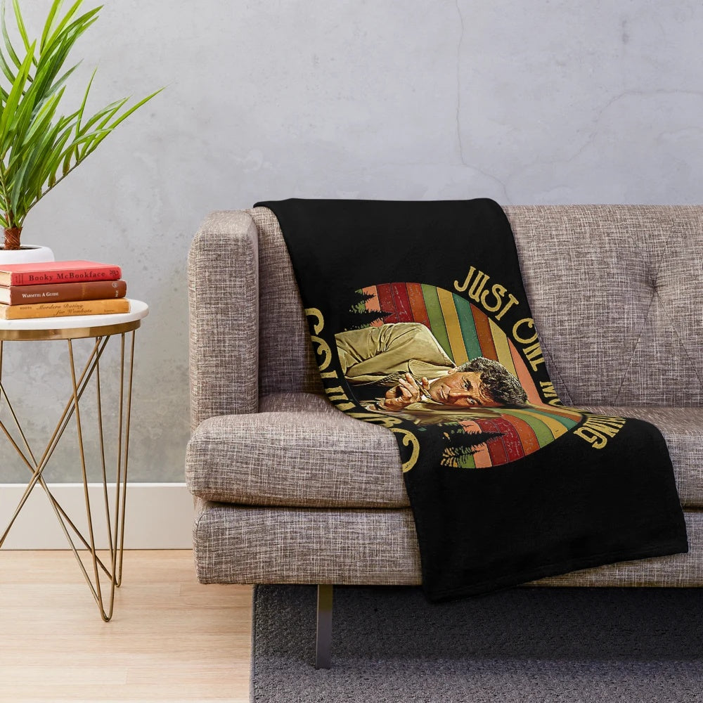 Columbo plush blanket with "Just One More Thing" quote
