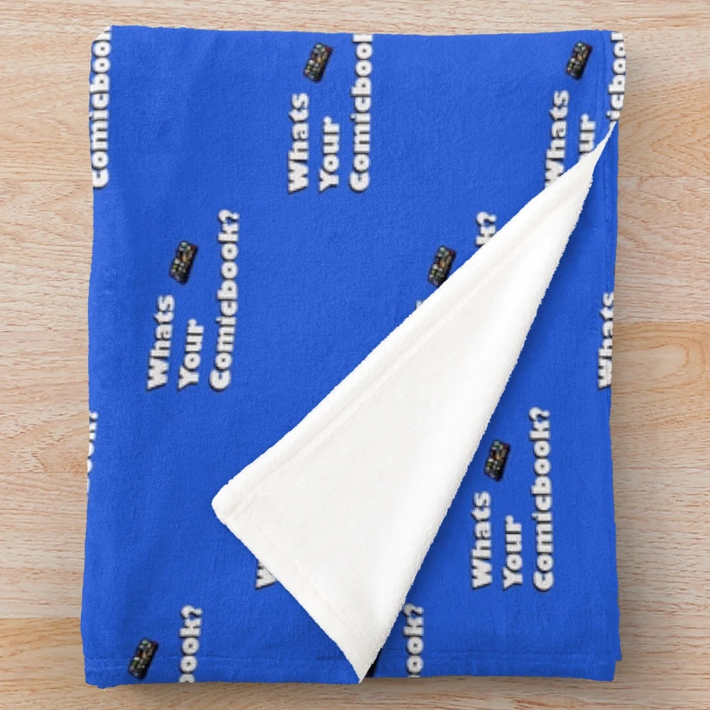 Cozy comic book themed plush blanket with superhero design