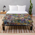 Cozy comic book themed plush blanket