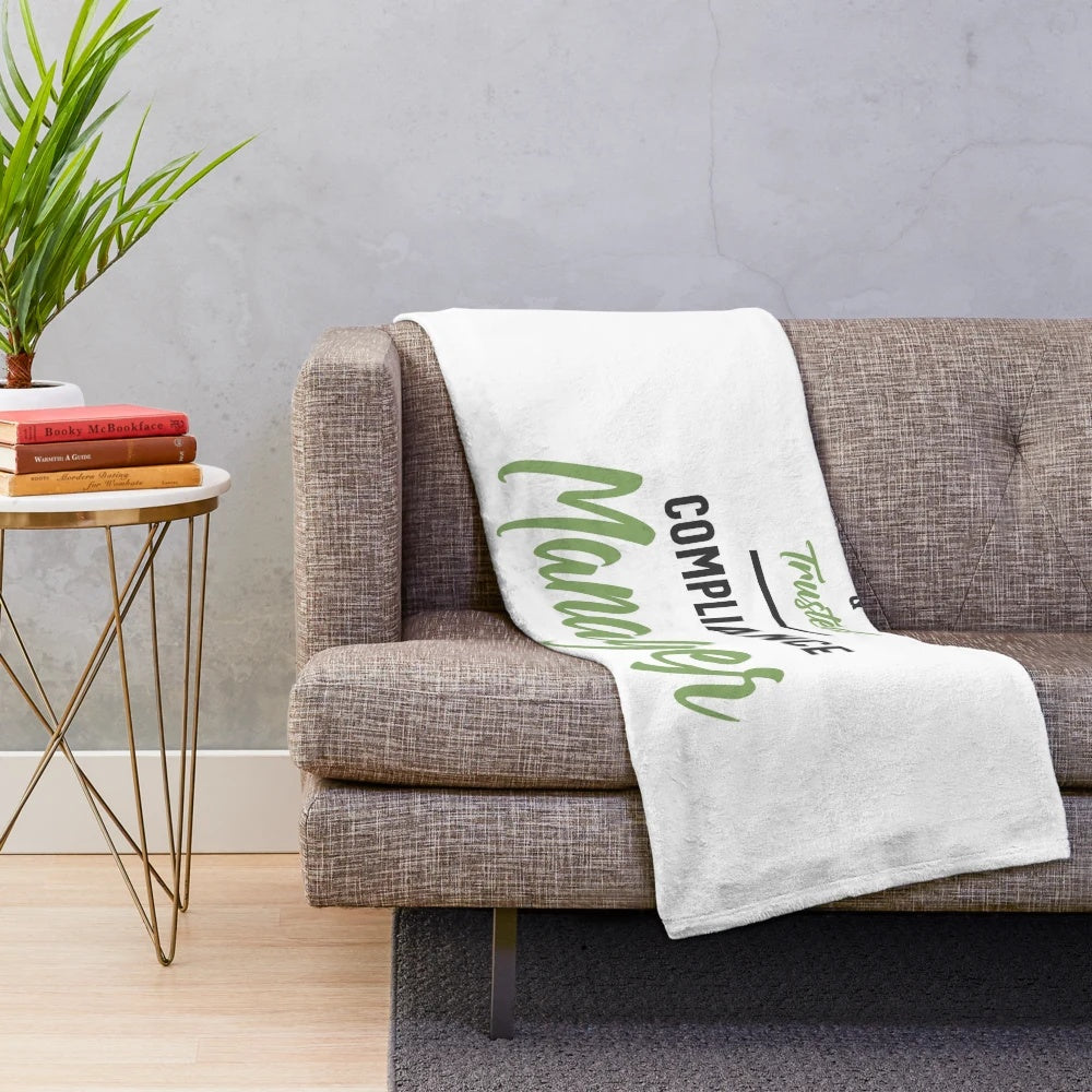 Compliance manager plush blanket for professional home office or workplace