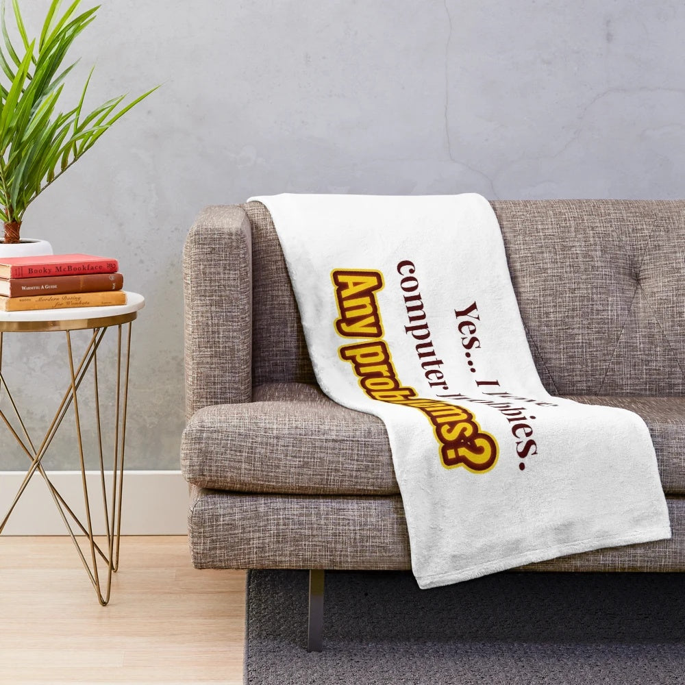 Computer and gaming-themed plush blanket