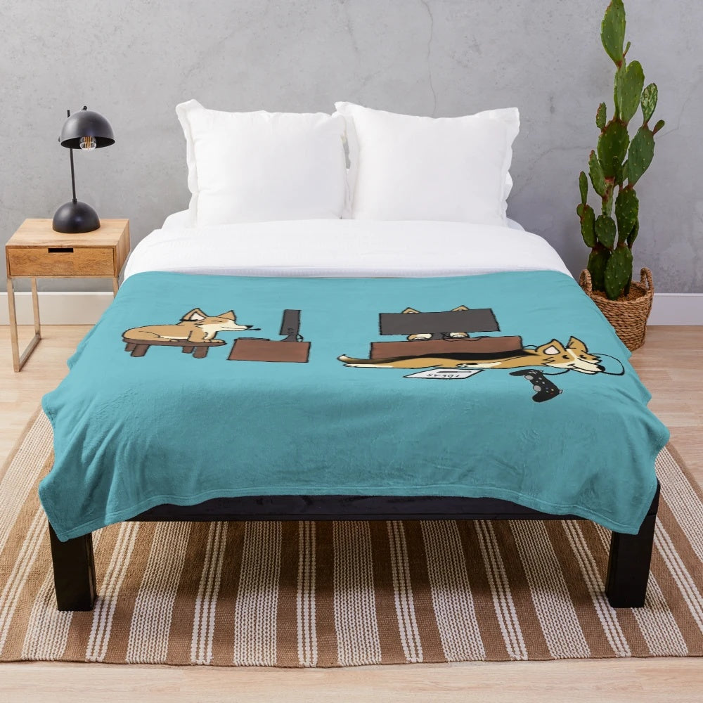 Computer science corgi plush blanket