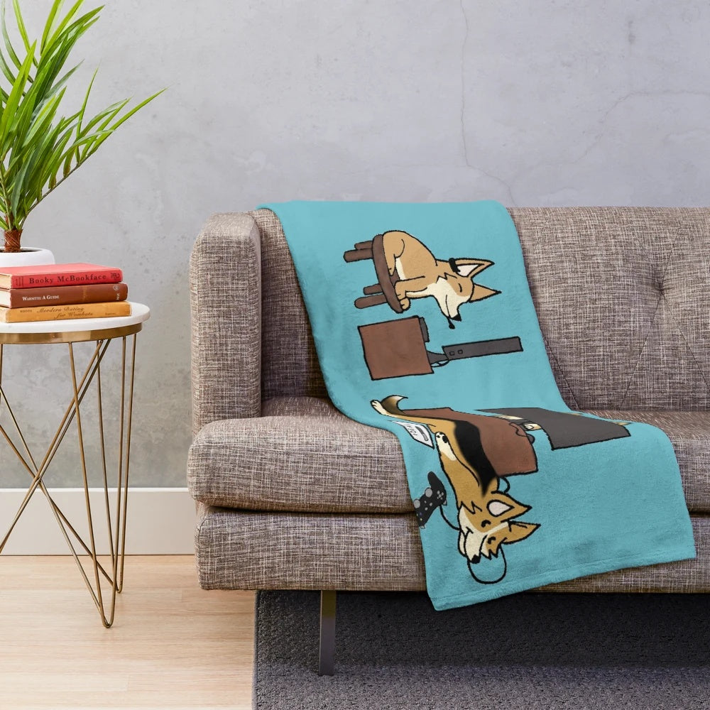 Computer science corgi plush blanket