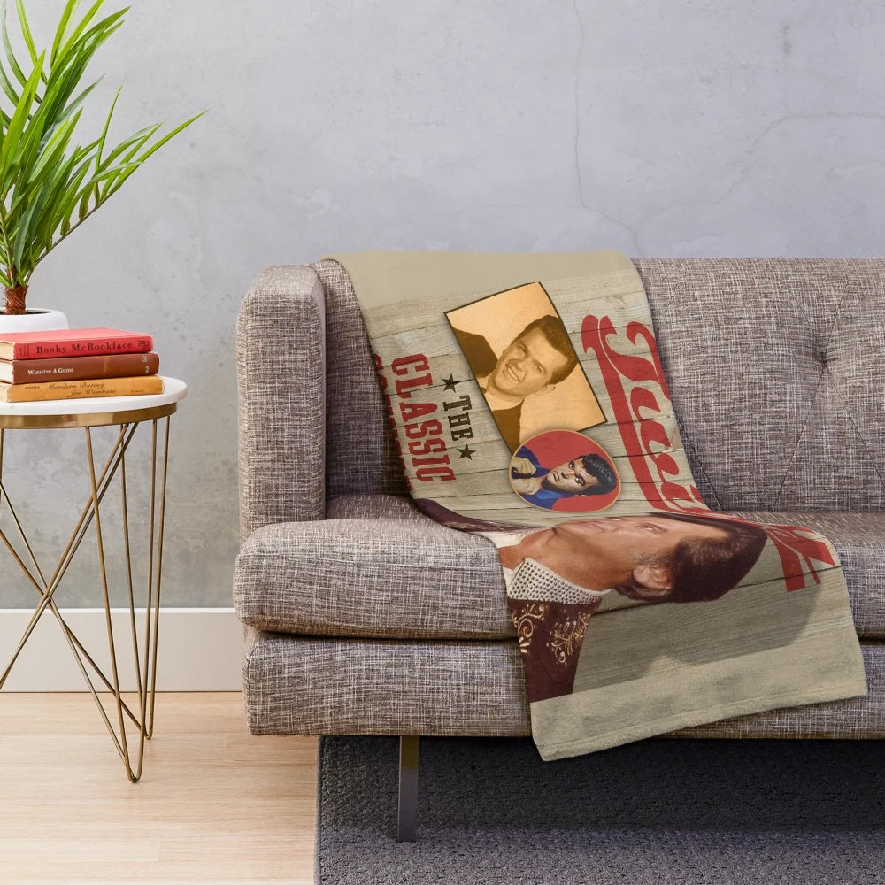 Conway Twitty plush blanket featuring classic country music design