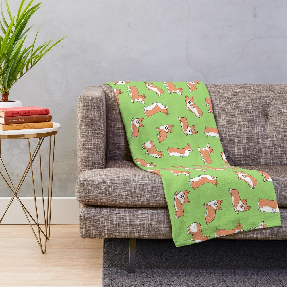 Cozy Corgi Plush Blanket - Soft and Fluffy Corgi-Themed Throw Blanket