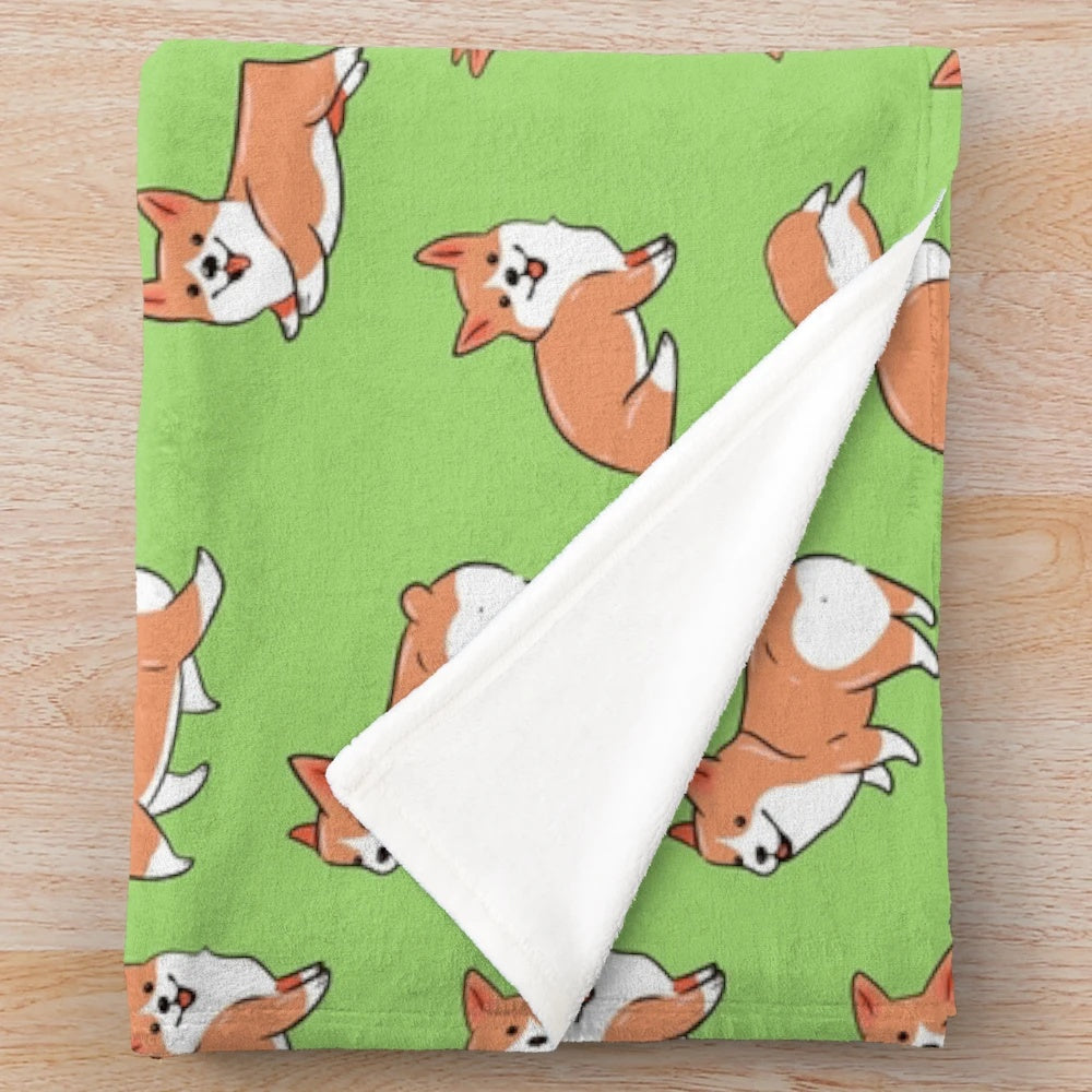 Cozy Corgi Plush Blanket - Soft and Fluffy Corgi-Themed Throw Blanket