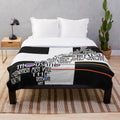 Plush blanket with a map of Cornwall and the Cornish anthem Trelawney