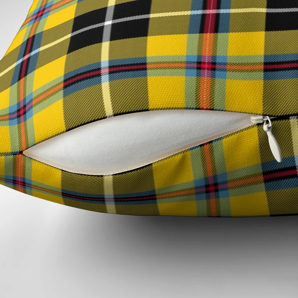Cornish tartan-inspired decorative pillow with traditional Scottish plaid pattern
