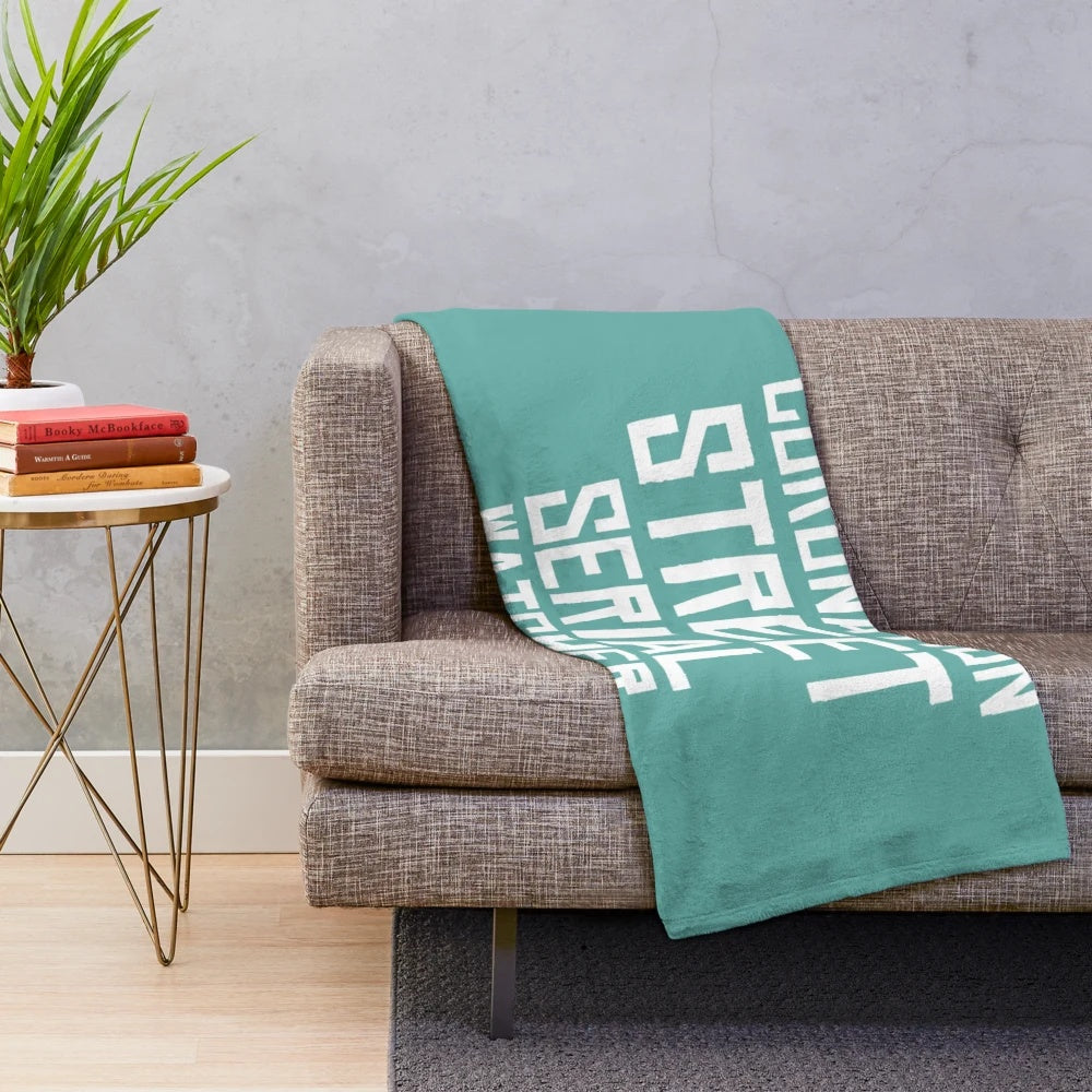 Coronation Street themed plush blanket with pop art design