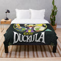 Count Duckula inspired plush blanket featuring the character from the retro British cartoon animation
