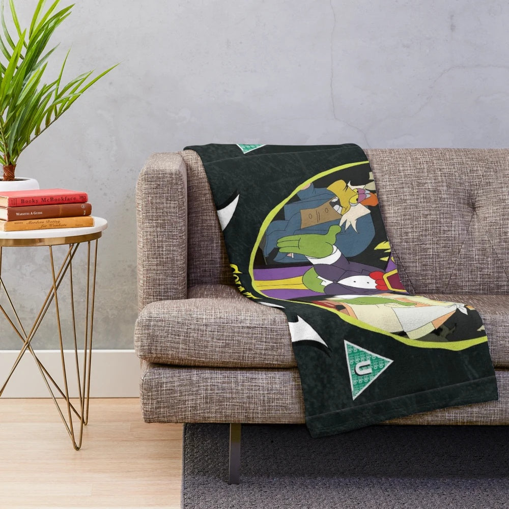 Count Duckula inspired plush blanket featuring the character from the retro British cartoon animation