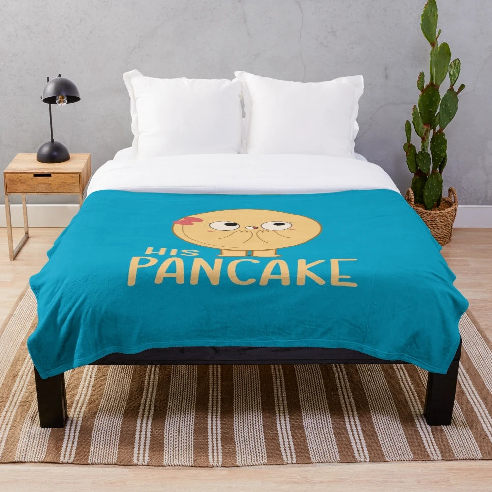 Plush blanket with a fun pancake design for romantic couples
