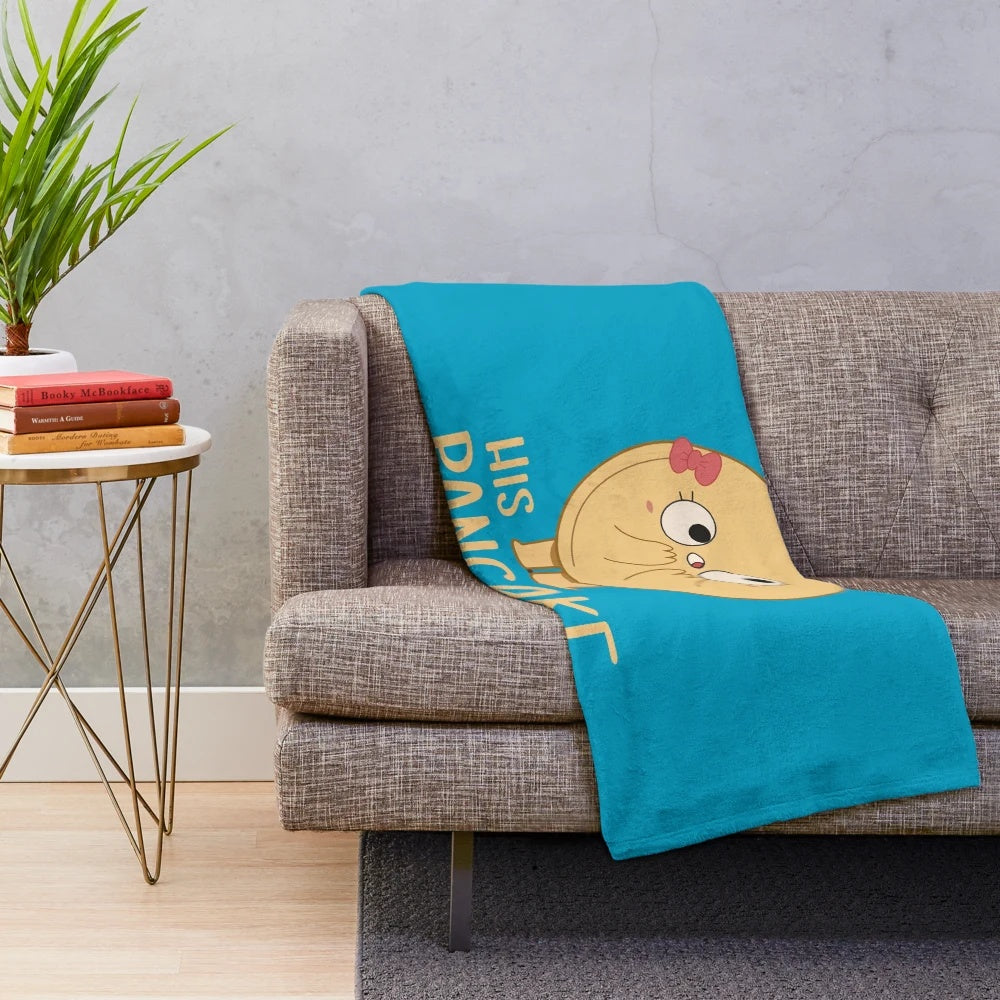 Plush blanket with a fun pancake design for romantic couples