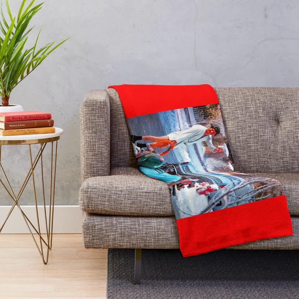 Cousin Eddie "Shitters Full" plush blanket inspired by the classic holiday movie National Lampoon's Christmas Vacation