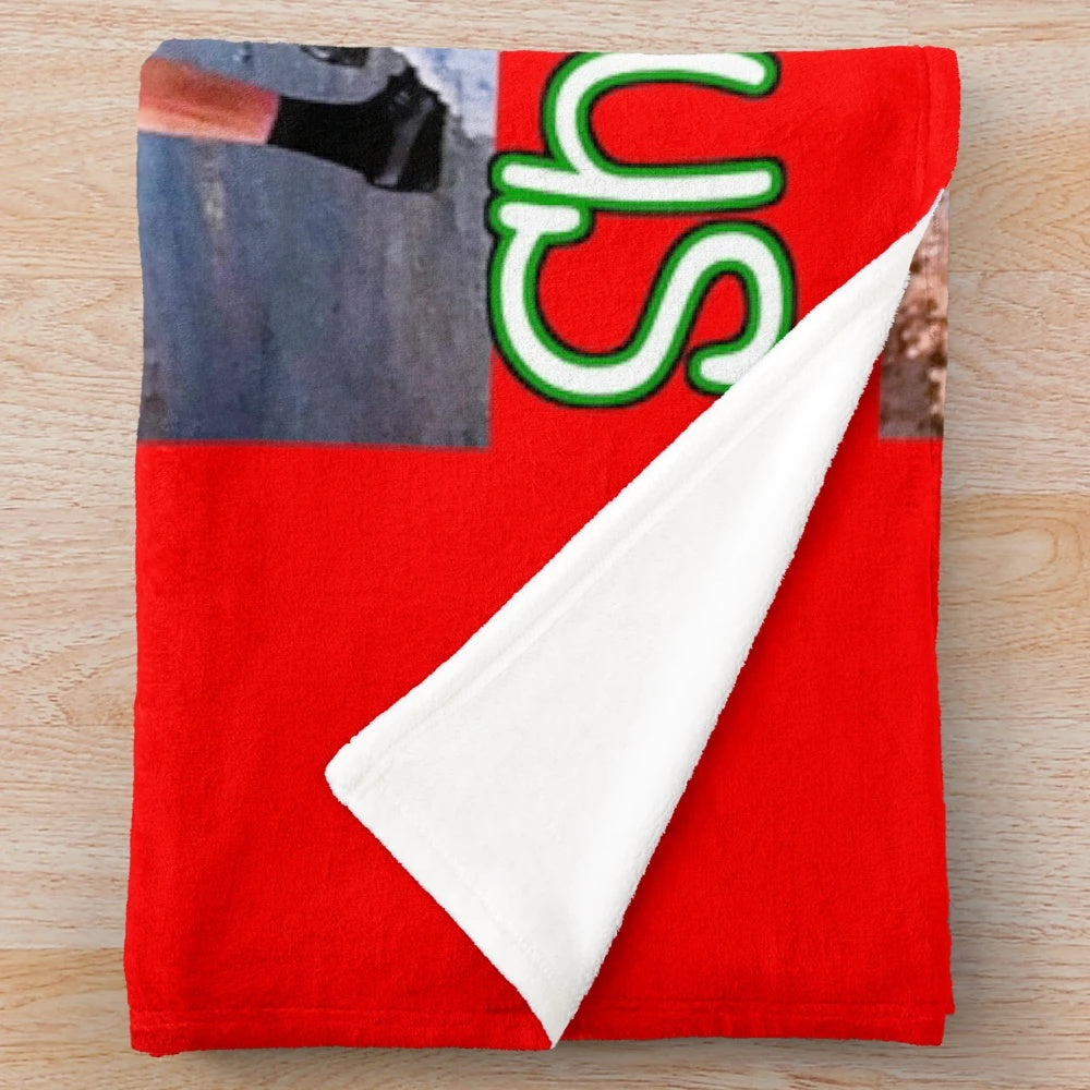 Cousin Eddie "Shitters Full" plush blanket inspired by the classic holiday movie National Lampoon's Christmas Vacation