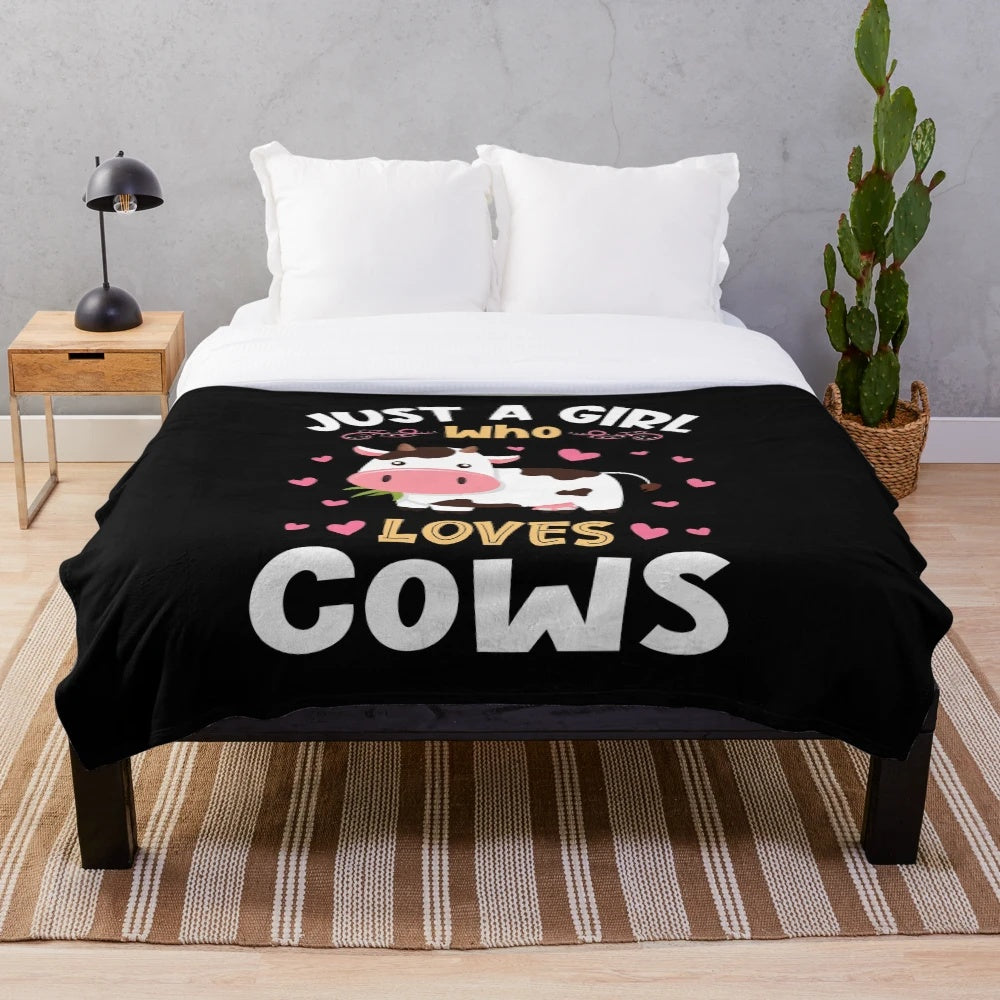Soft and Cozy Plush Blanket with Cow Lover Design
