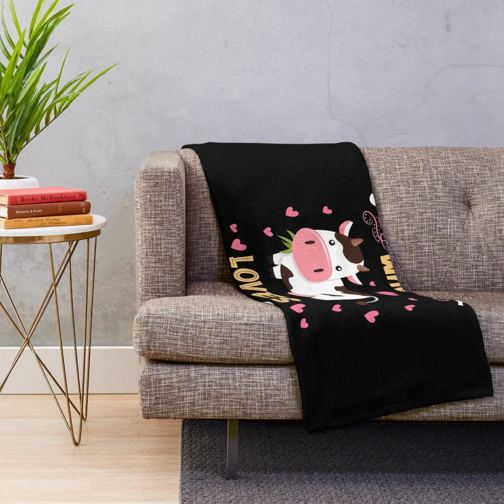 Soft and Cozy Plush Blanket with Cow Lover Design
