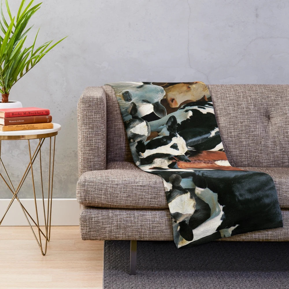 Soft and Fluffy Cows Plush Blanket