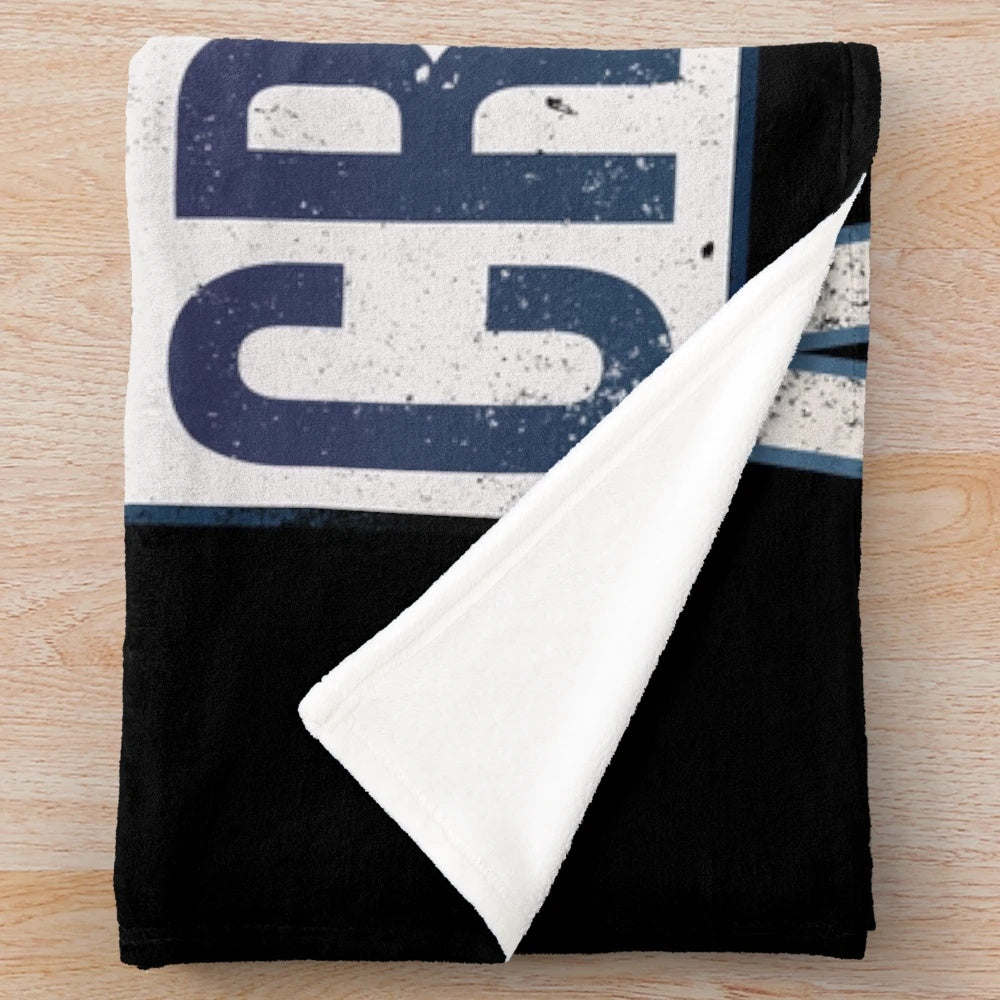 Plush blanket with cribbage-inspired design and text