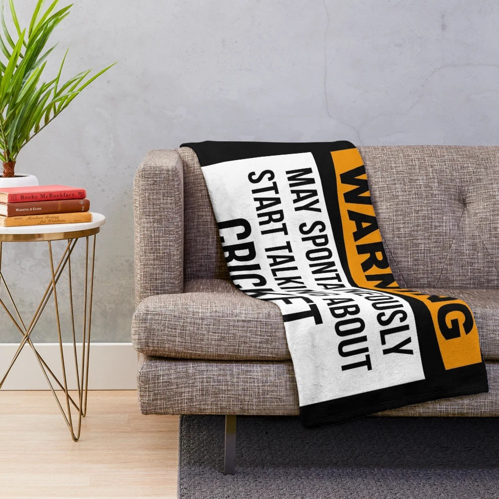 Cricket-themed plush blanket for sports fans