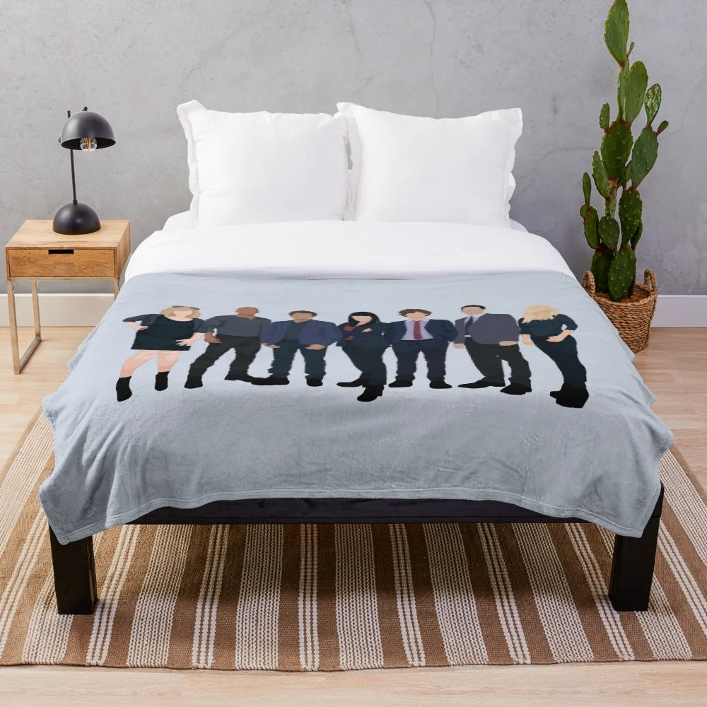 Criminal Minds inspired plush blanket with characters