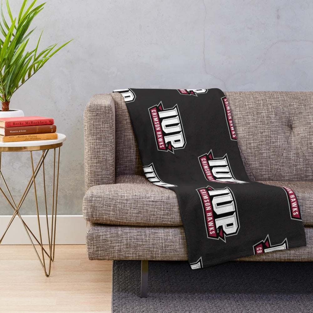 Crimson Hawks college sports fan plush blanket